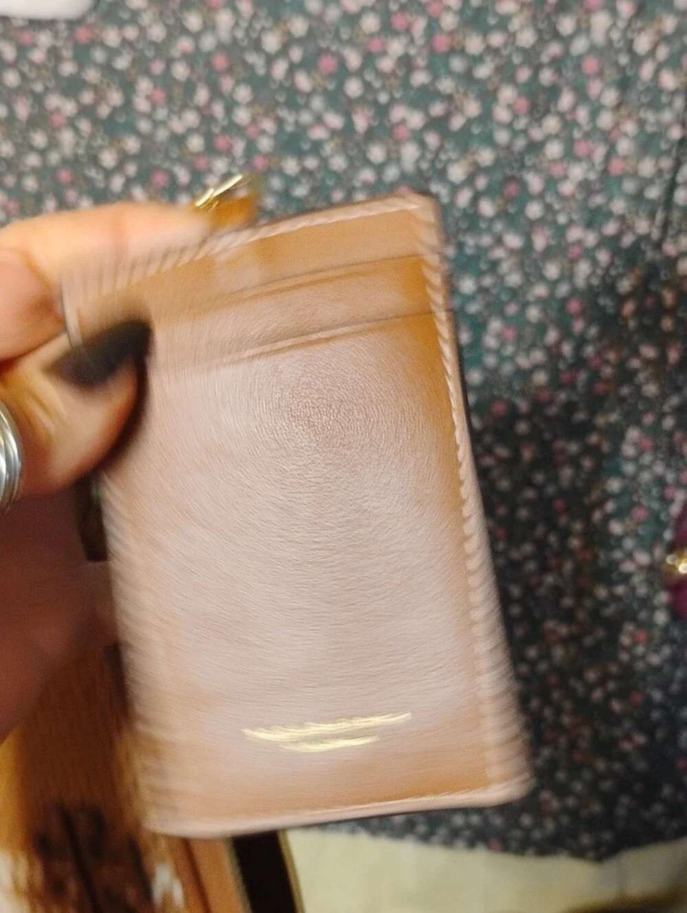 Tory Burch Tan and White Woven Zip Wallet And Card Holder On A Chain